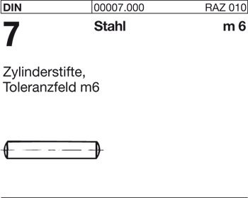 gedreht Abmessung: B 5 x 22 VE=S Kegel 1 : 50 DIN 1 Stahl Form B Kegelstifte 100 St/ück